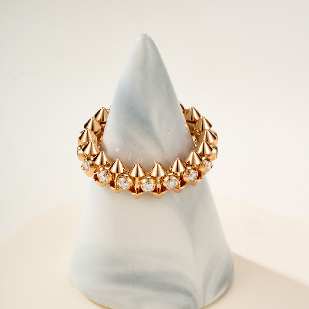 [OAKJURI Jewelry] CLASH 6.8MM DIAMOND MEDIUM RING