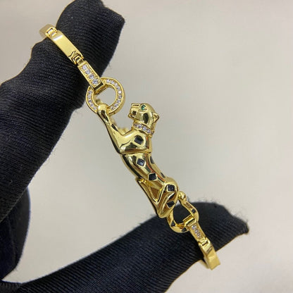 [OAKJURI Jewelry] PANTHERE HALF DIAMOND ON CHAIN BRACELET