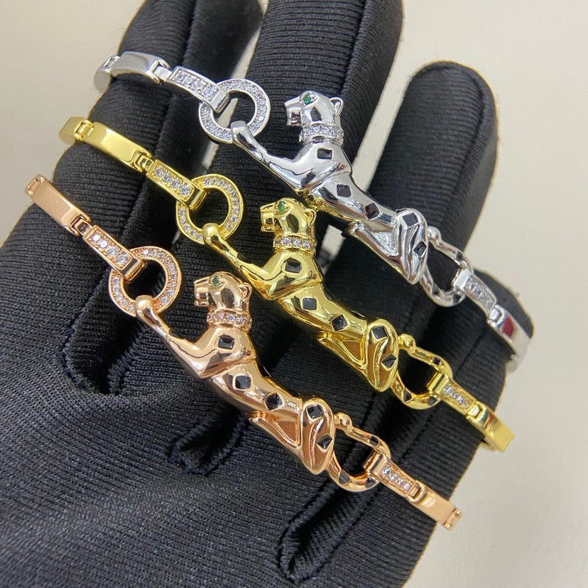 [OAKJURI Jewelry] PANTHERE HALF DIAMOND ON CHAIN BRACELET