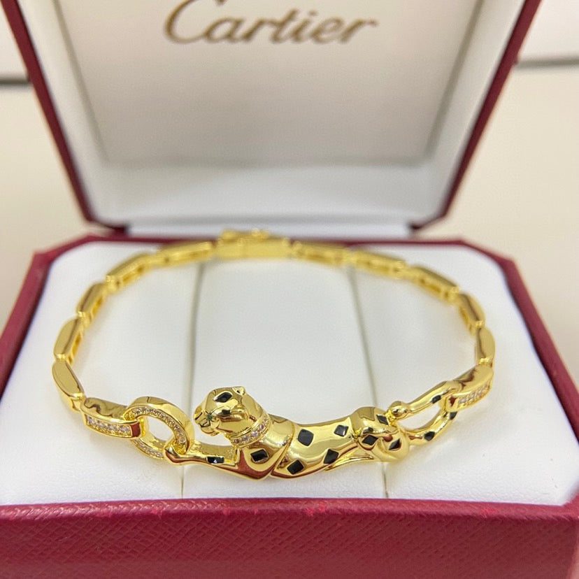 [OAKJURI Jewelry] PANTHERE HALF DIAMOND ON CHAIN BRACELET