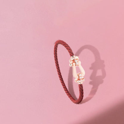 [OAKJURI Jewelry]FORCE 10 HALF DIAMOND PINK GOLD RED CORDERI LARGE AND MEDIUM MODEL
