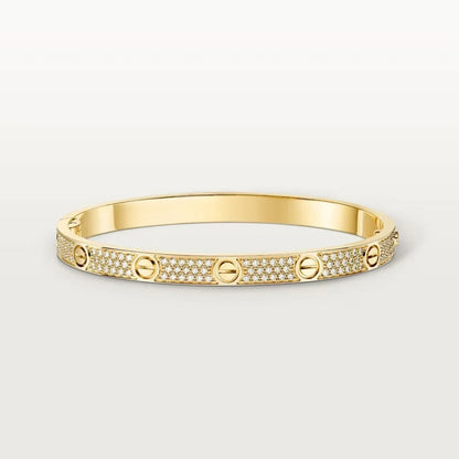 [OAKJURI Jewelry]Clover Laser  Pulsar Stone 5-Motif & LOVE Diamond-Paved Bracelet Stack Set
