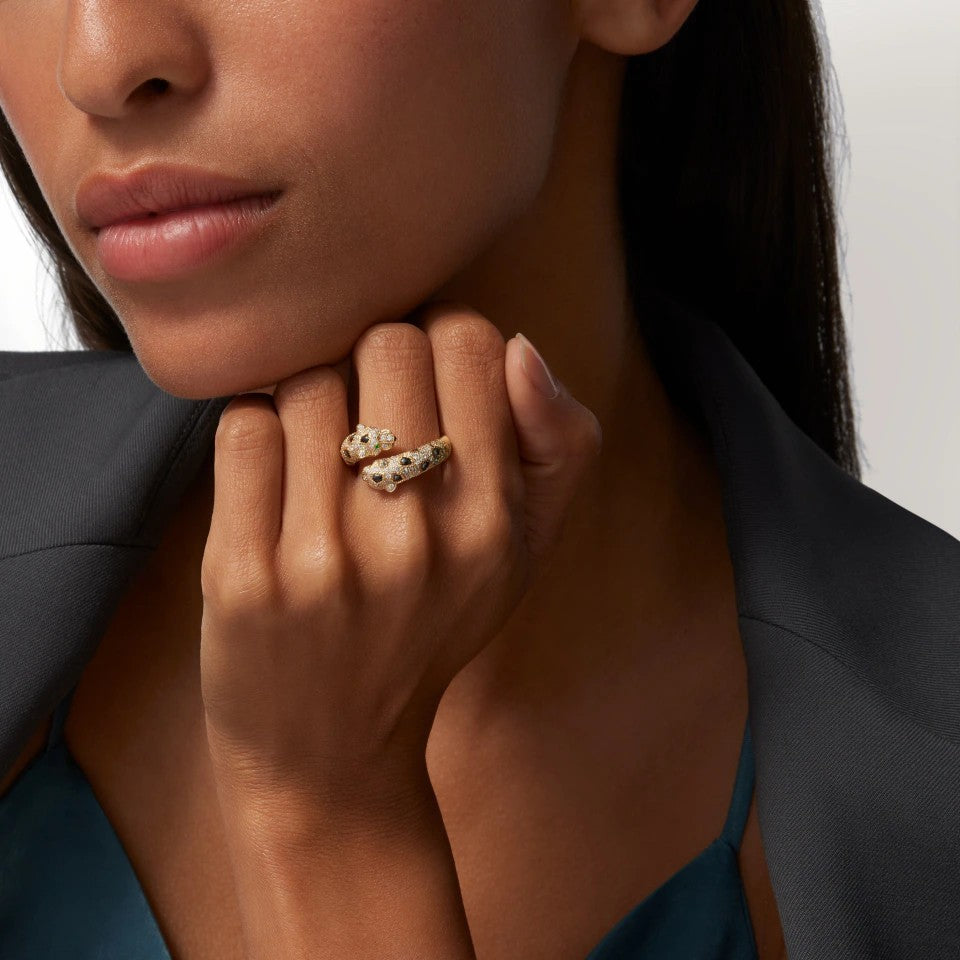 [OAKJURI Jewelry] PANTHERE DOUBLE HEADED FULL DIAMOND  RING