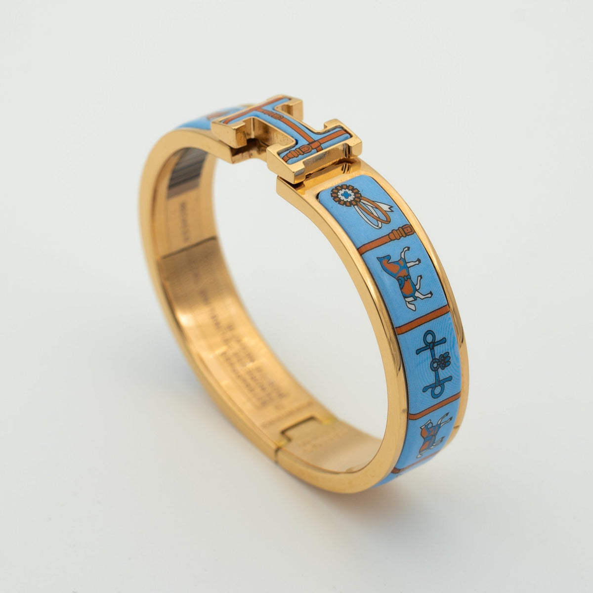 [OAKJURI Jewelry]H PINK GOLD BRACELET BLUE CERAMIC