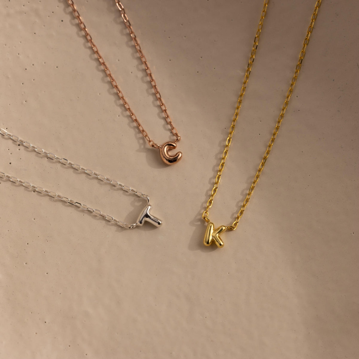 Dainty Bubble Initial Necklace