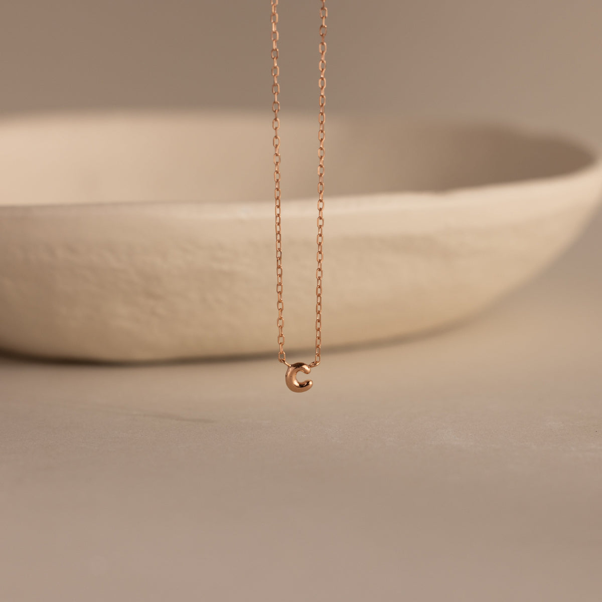 Dainty Bubble Initial Necklace