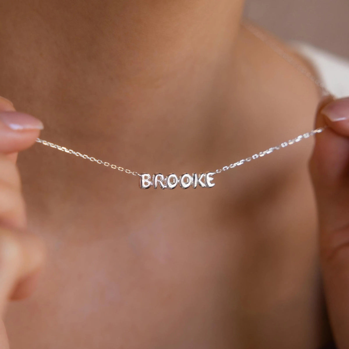 Tiny Bubble Name Necklace
