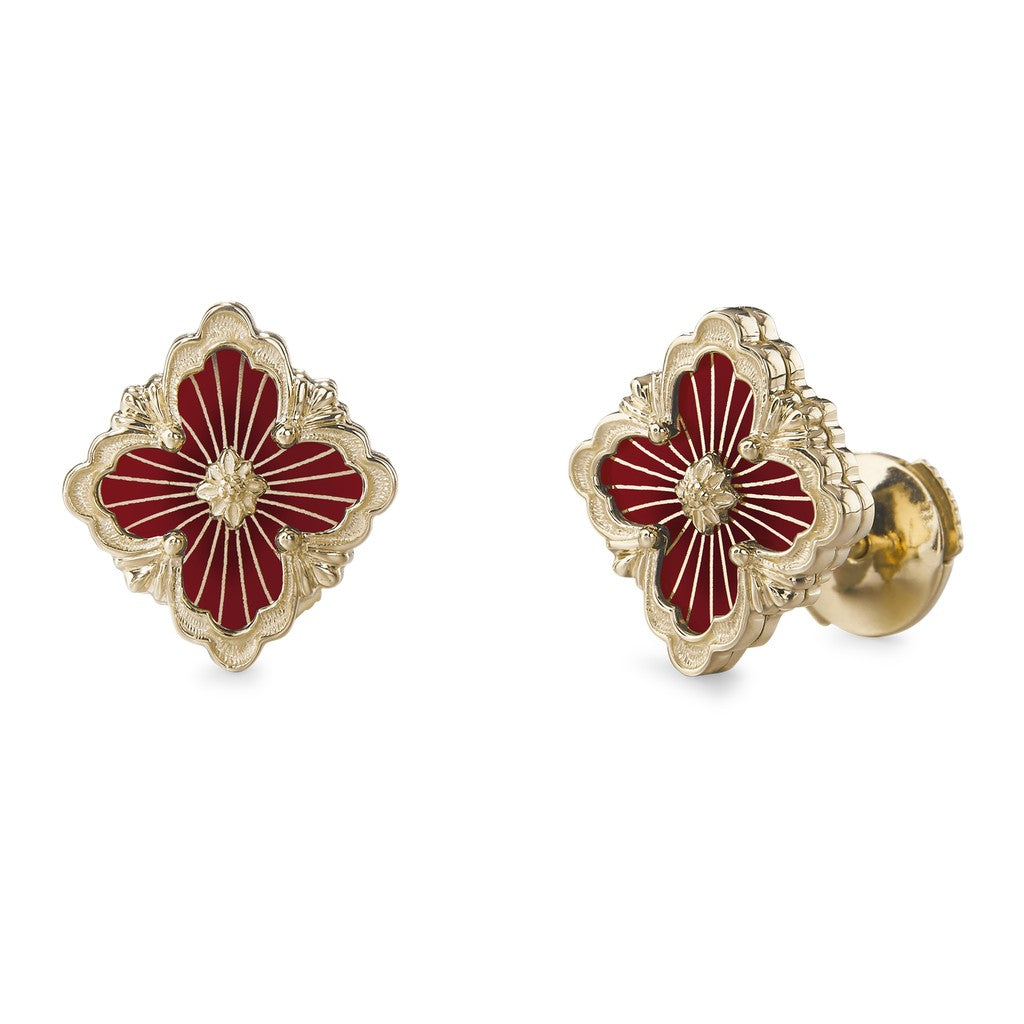 [OAKJURI Jewelry JEWELRY]OPERA TULLE GOLD BUTTON EARRINGS ENAMELED ELEMENT