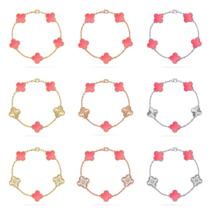 [OAKJURI Jewelry] CLOVER 5 MOTIFS  PINK MOP BRACELET COLLECTION