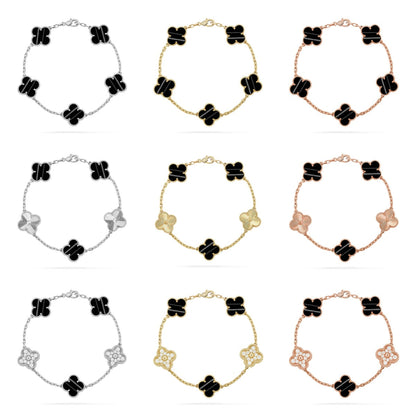 [OAKJURI Jewelry] CLOVER 5 MOTIF PULSAR STONE BRACELET COLLECTION