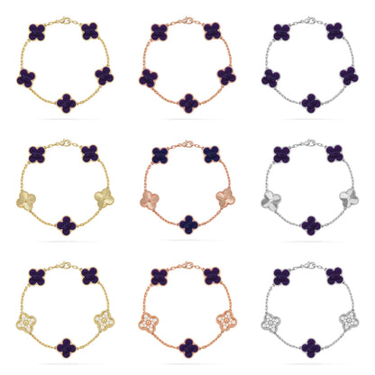 [OAKJURI Jewelry]CLOVER 5 MOTIF PURPLE STRIPES BRACELET COLLECTION