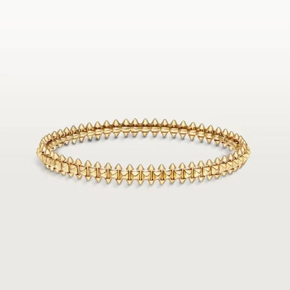 [OAKJURI Jewelry] CLASH & Clover Laser 5-Motif & LOVE Brushed Bracelet Stack Set