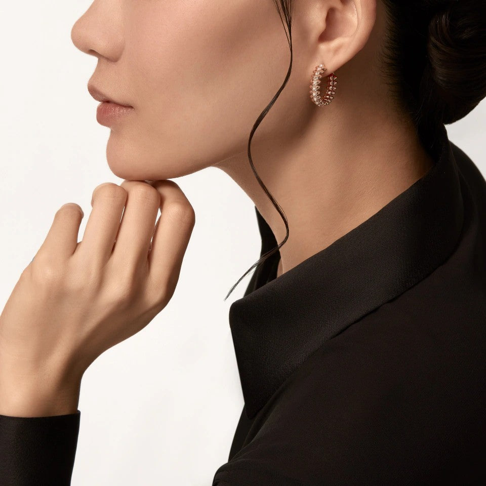 [OAKJURI Jewelry] CLASH 6.4MM FULL DIAMOND SMALL EARRINGS