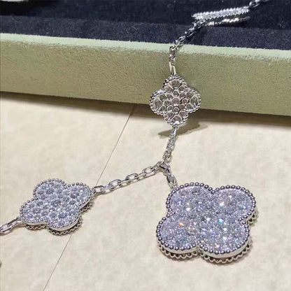 [OAKJURI Jewelry]CLOVER 6 MOTIFS SILVER DIAMOND BRACELET