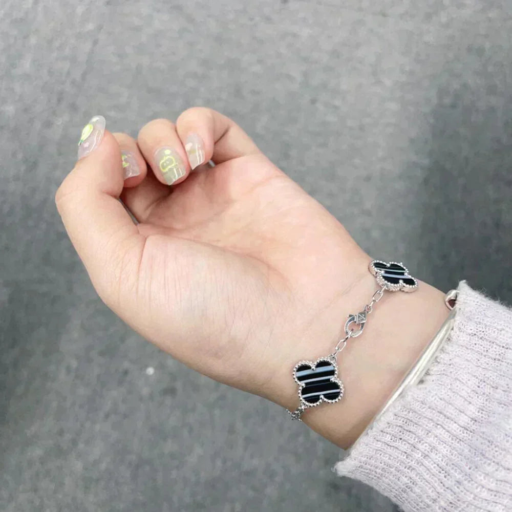 [OAKJURI Jewelry] Clover 5-Motif & LOVE Unlimited Bracelet Set