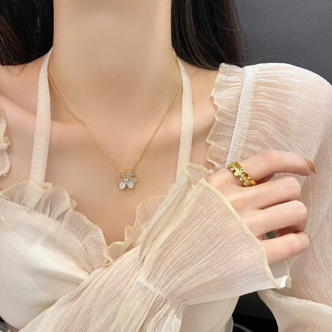 [OAKJURI Jewelry]FLOWER DIAMOND NECKLACE