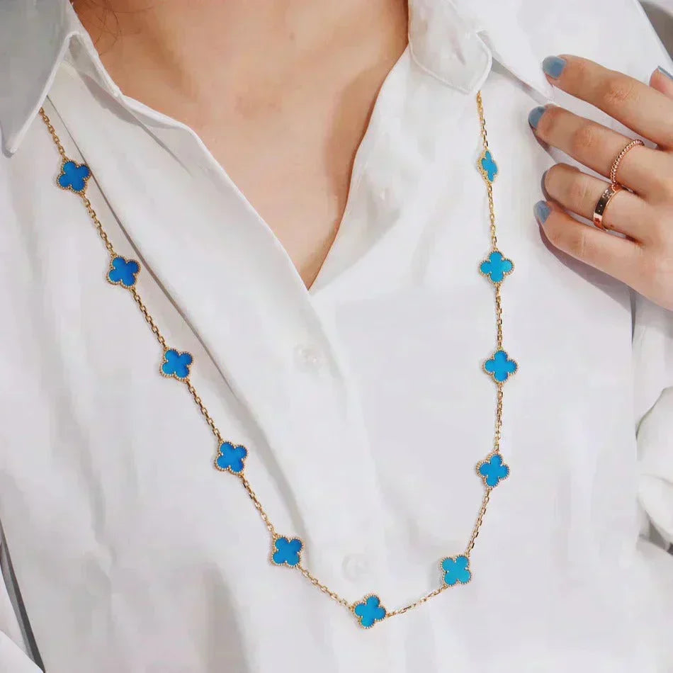 [OAKJURI Jewelry]CLOVER 20 MOTIFS TURQUOISE GOLD