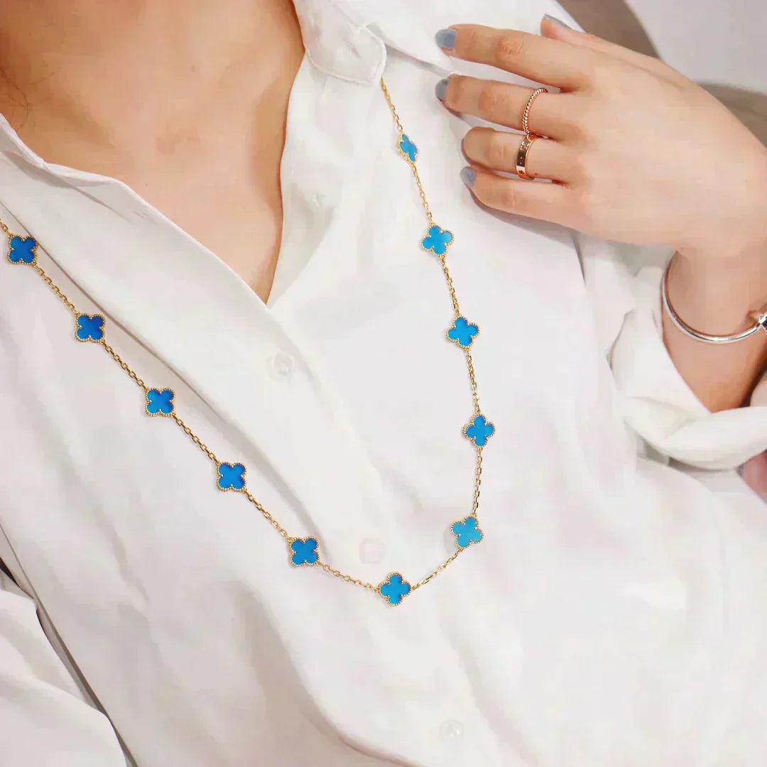 [OAKJURI Jewelry]CLOVER 20 MOTIFS TURQUOISE GOLD