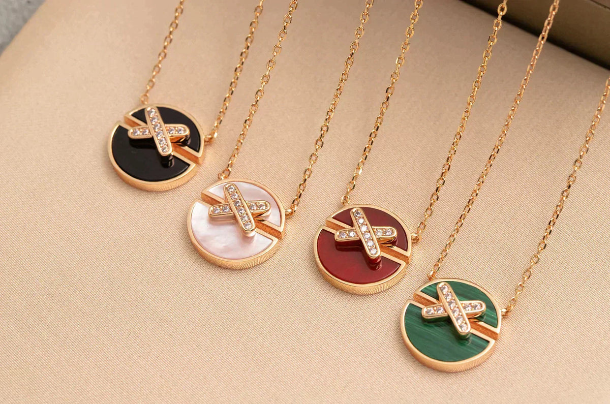 [OAKJURI Jewelry]JEUX DE ROSE GOLD DIAMOND NECKLACE