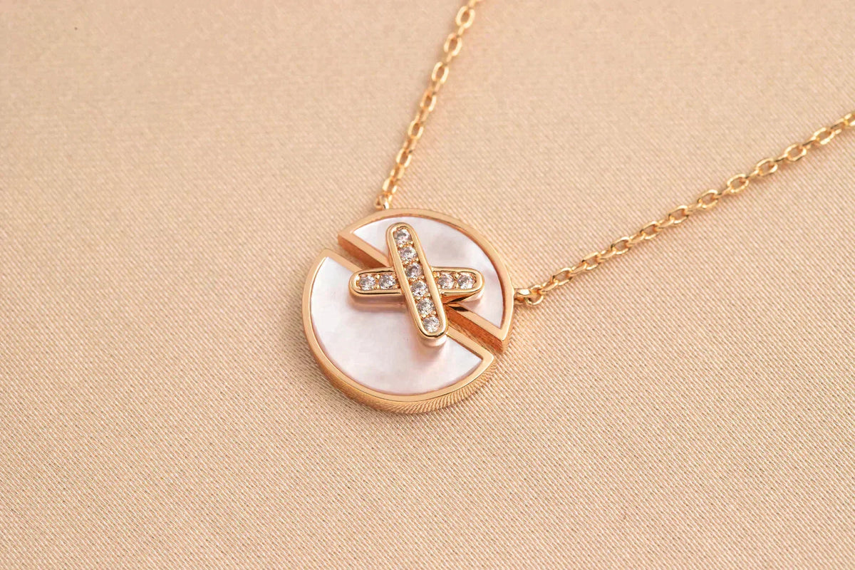 [OAKJURI Jewelry]JEUX DE ROSE GOLD DIAMOND NECKLACE