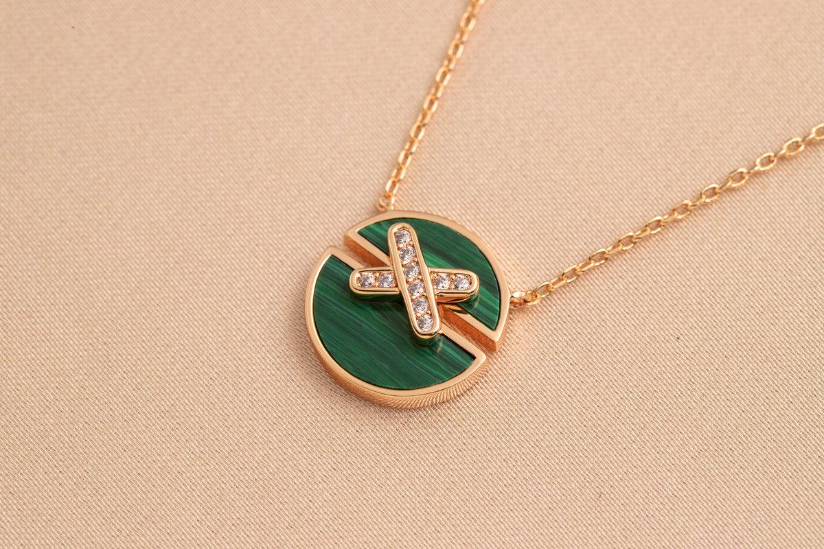 [OAKJURI Jewelry]JEUX DE PINK GOLD DIAMOND NECKLACE