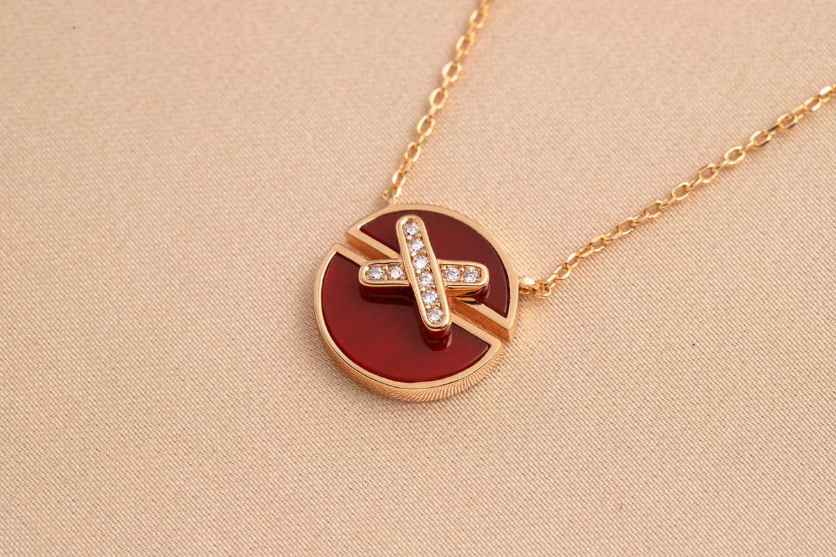 [OAKJURI Jewelry]JEUX DE PINK GOLD DIAMOND NECKLACE