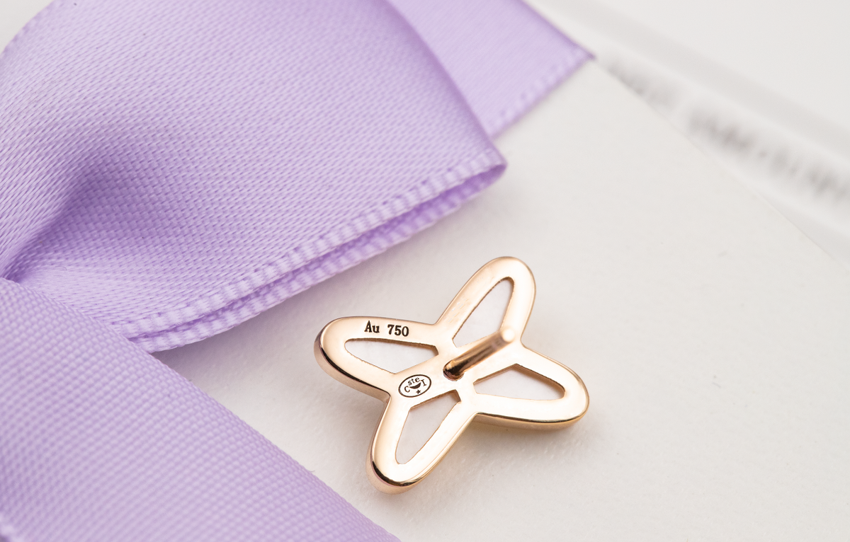 [OAKJURI Jewelry]JEUX DE WHITE MOP ROSE GOLD DIAMOND EARRINGS