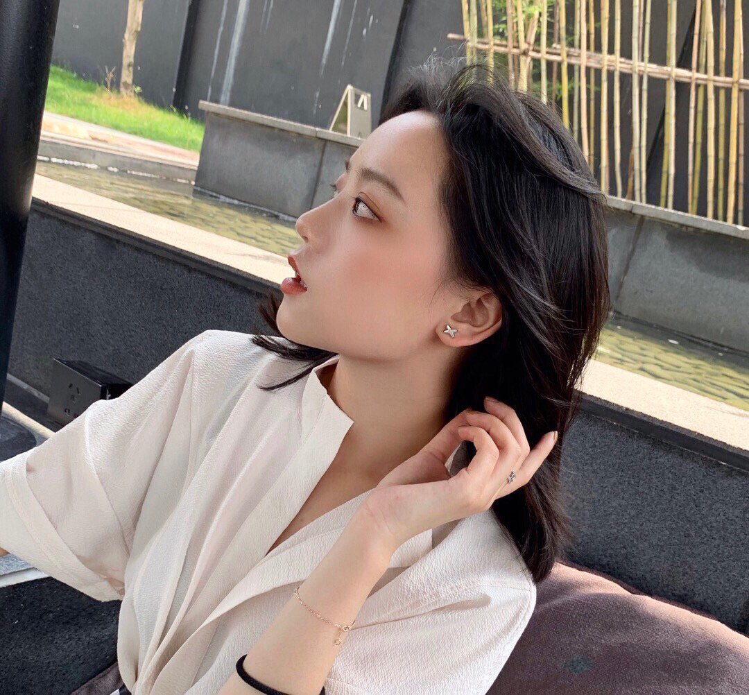 [OAKJURI Jewelry]JEUX DE WHITE MOP ROSE GOLD DIAMOND EARRINGS