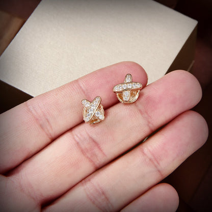 [OAKJURI Jewelry]JEUX DE GOLD DIAMOND EARRINGS