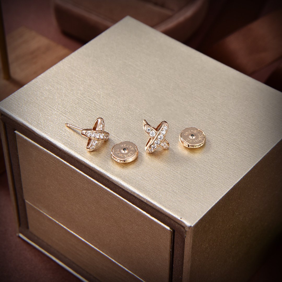 [OAKJURI Jewelry]JEUX DE GOLD DIAMOND EARRINGS