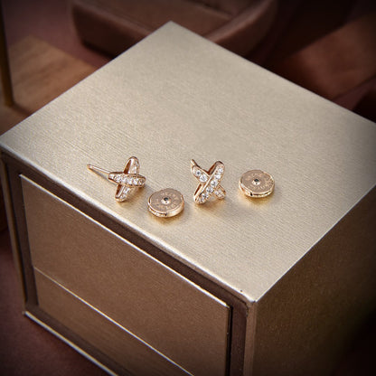 [OAKJURI Jewelry]JEUX DE GOLD DIAMOND EARRINGS