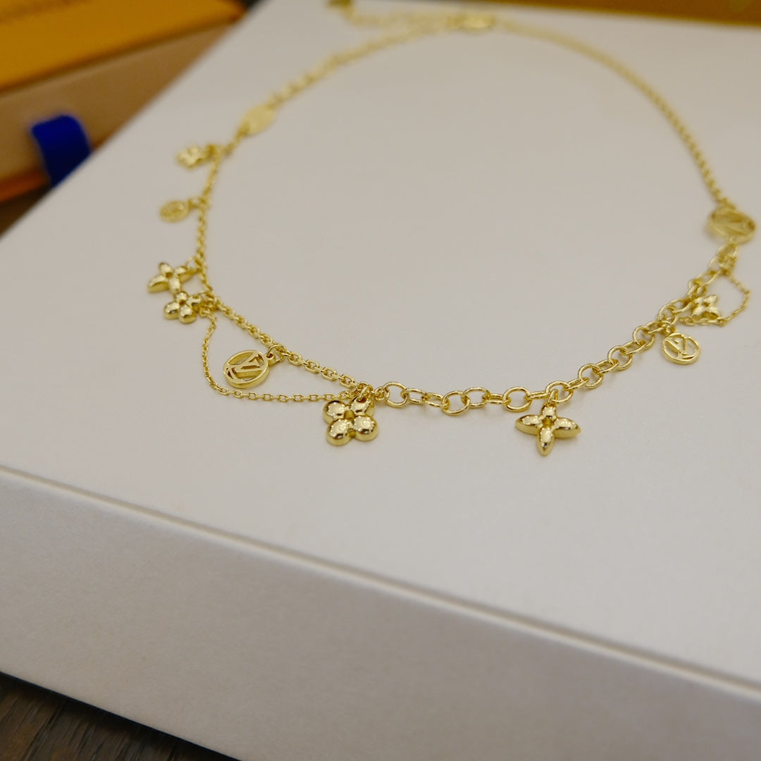 [OAKJURI Jewelry]BLOOMING SUPPLE NECKLACE BRASS