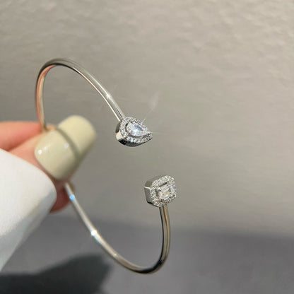 [OAKJURI Jewelry]JONC FLEX MY TWIN TOI & MOI SILVER DIAMOND BRACELET