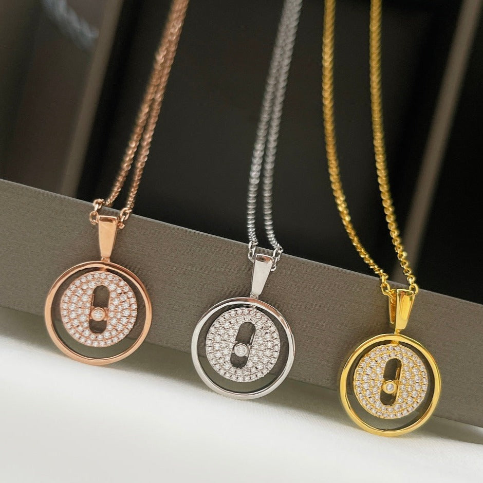 [OAKJURI Jewelry]LUCKY MOVER PM PAVED NECKLACE