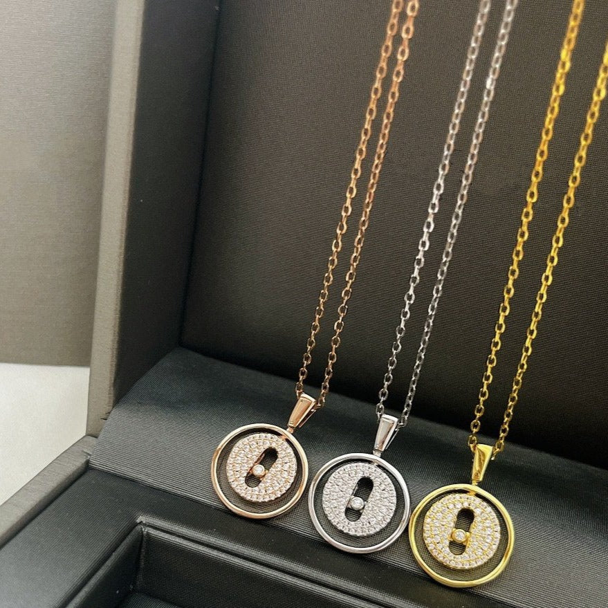 [OAKJURI Jewelry]LUCKY MOVER PM PAVED NECKLACE
