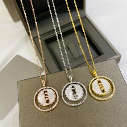 [OAKJURI Jewelry]LUCKY MOVE MM NACRE BLANCHE DIAMOND NECKLACE