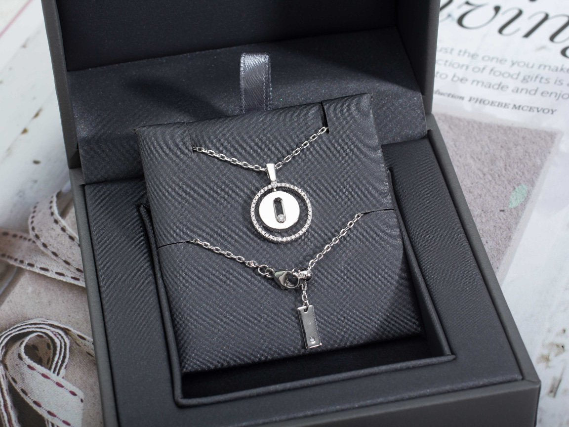 [OAKJURI Jewelry]LUCKY MOVE PM NECKLACE SILVER DIAMOND