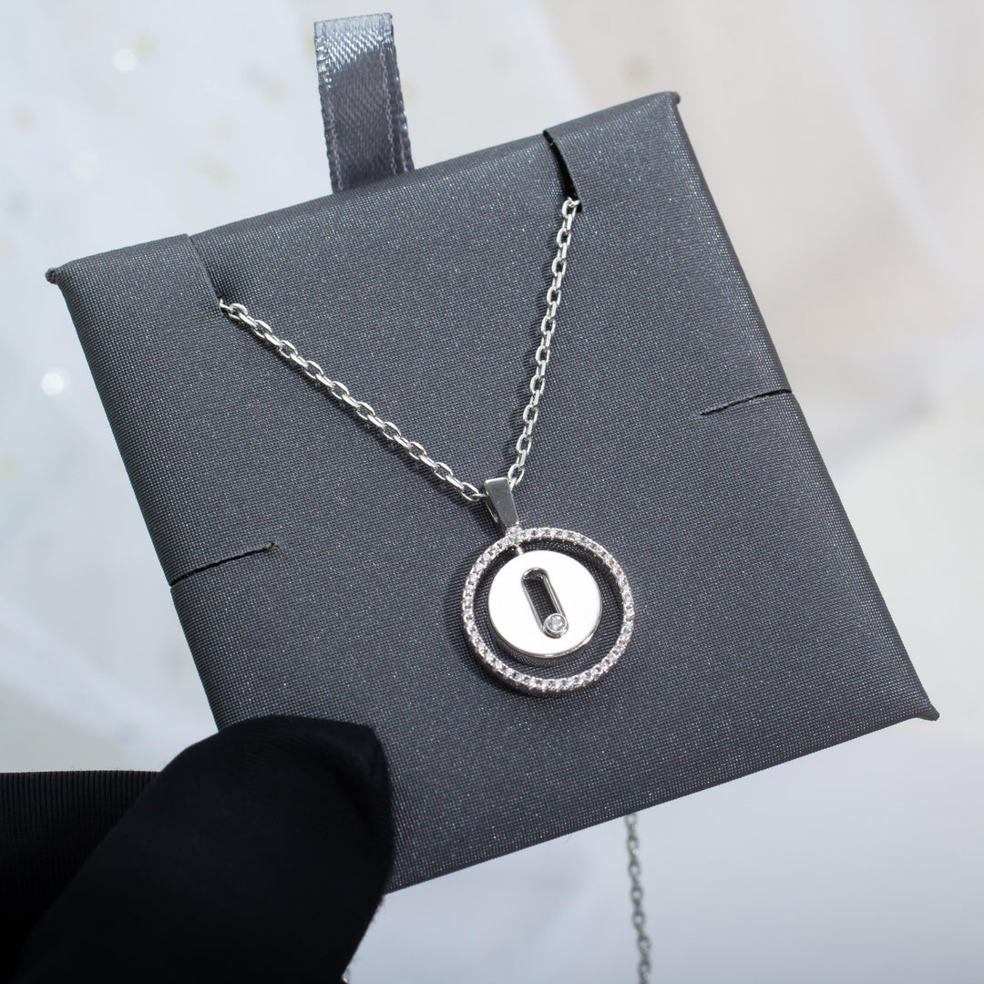 [OAKJURI Jewelry]LUCKY MOVE PM NECKLACE SILVER DIAMOND