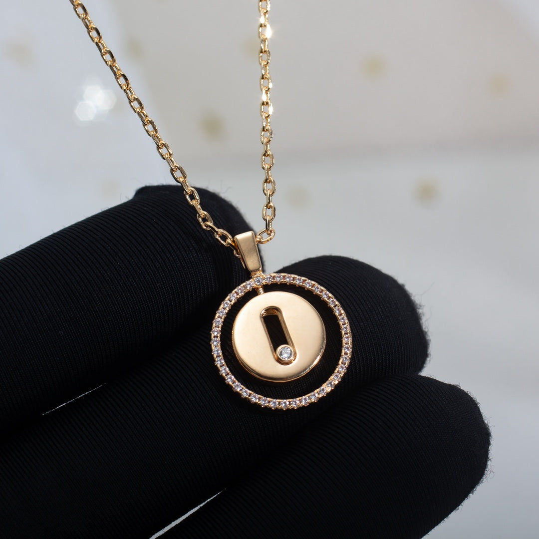[OAKJURI Jewelry]LUCKY MOVE PM NECKLACE PINK GOLD DIAMOND