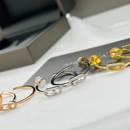 [OAKJURI Jewelry]CREOLES MOVE UNO PM DIAMOND EARRINGS
