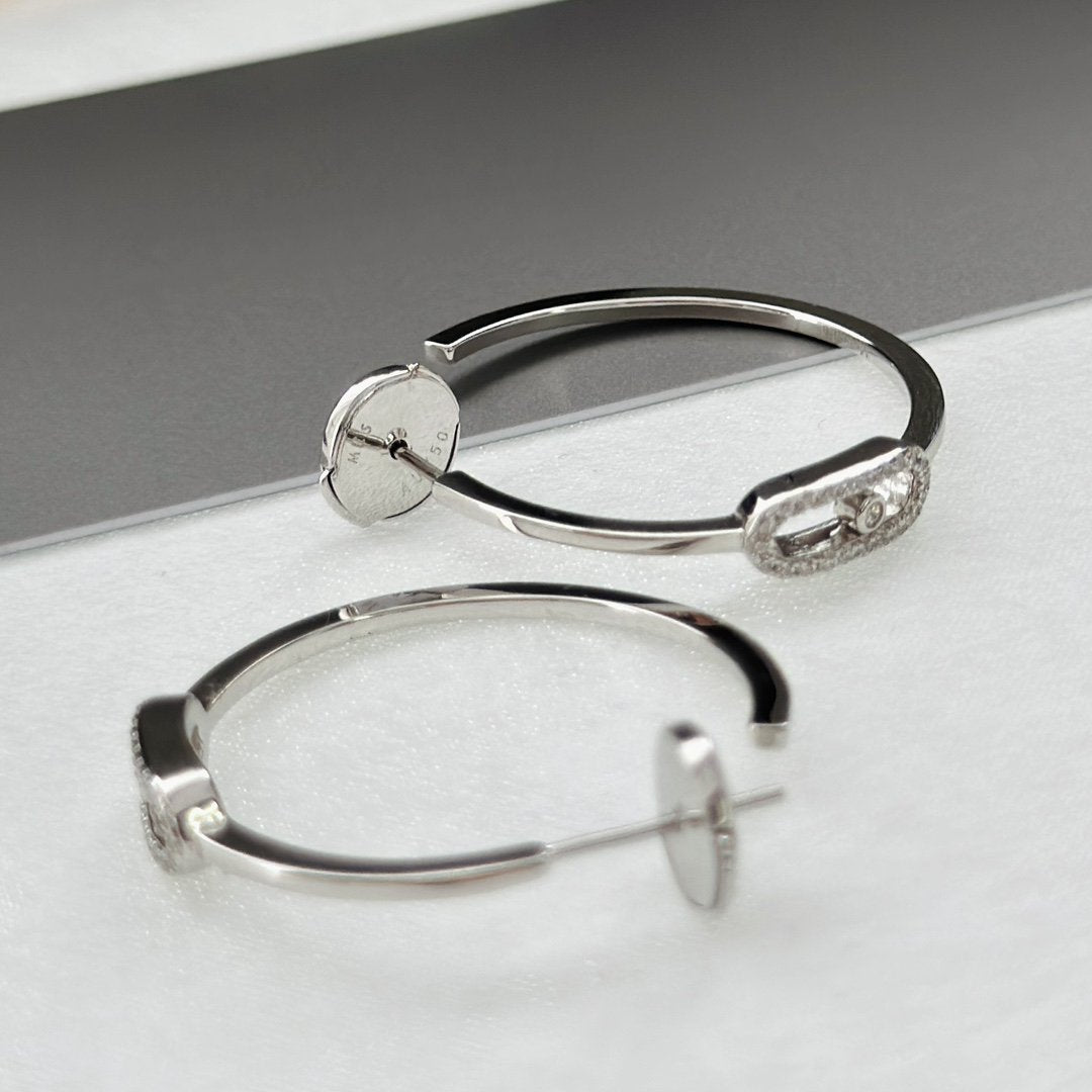 [OAKJURI Jewelry]CREOLES MOVE UNO PM DIAMOND EARRINGS