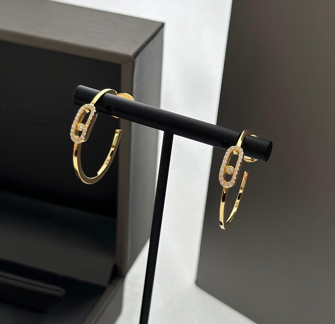 [OAKJURI Jewelry]CREOLES MOVE UNO PM DIAMOND EARRINGS