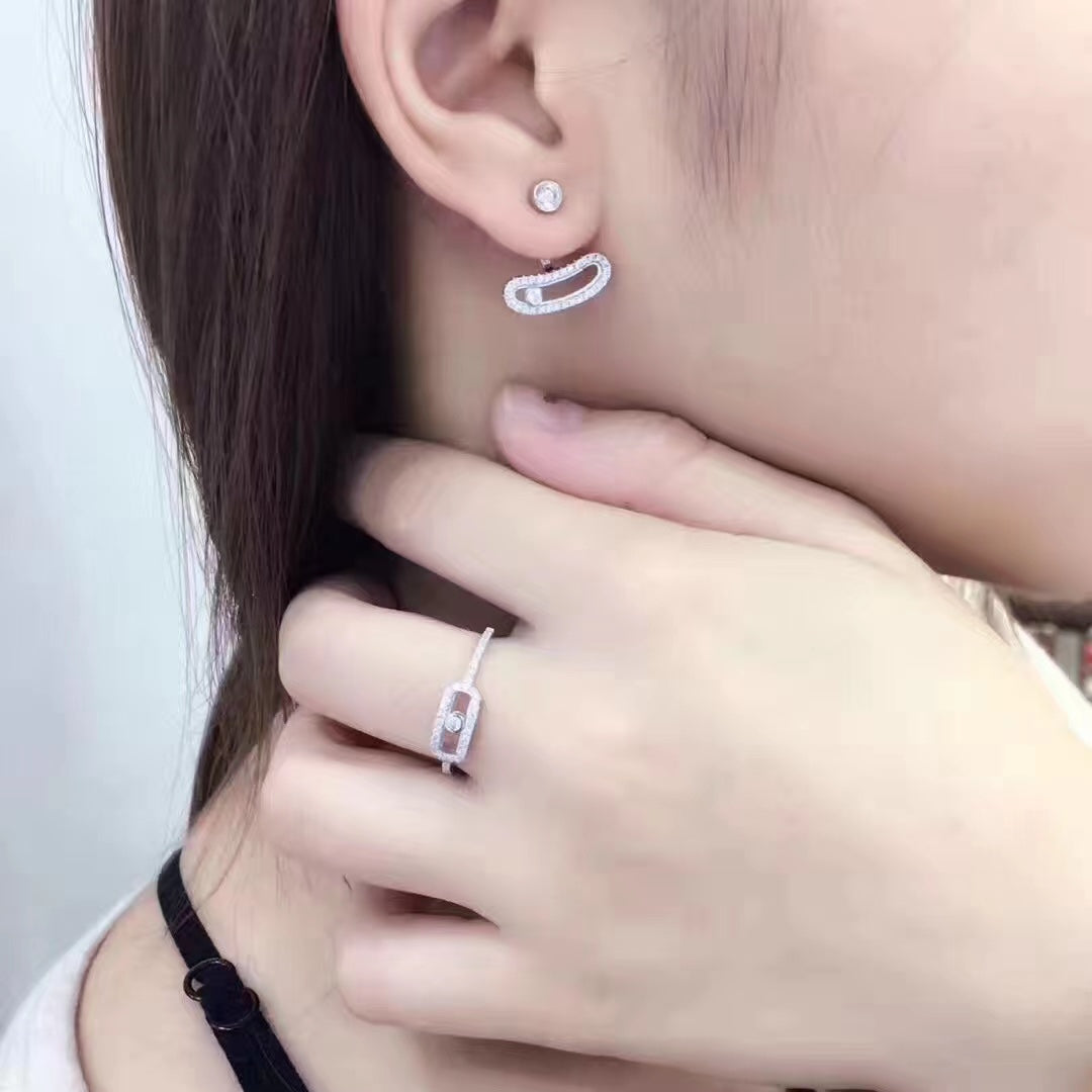 [OAKJURI Jewelry]MOVE UNO SILVER DIAMOND EARRINGS