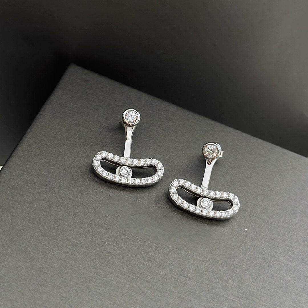[OAKJURI Jewelry]MOVE UNO SILVER DIAMOND EARRINGS