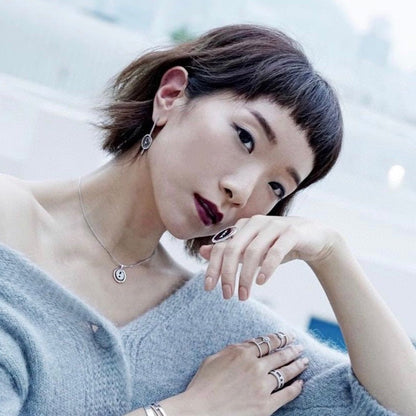 [OAKJURI Jewelry]LUCKY MOVE ARROW PINK GOLD DIAMOND EARRINGS