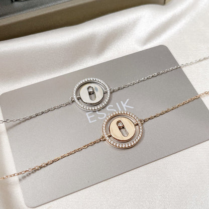 [OAKJURI Jewelry]LUCKY MOVE PAVED DIAMOND BRACELET