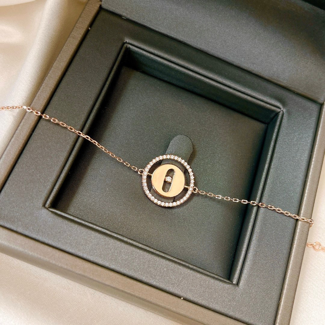 [OAKJURI Jewelry]LUCKY MOVE PAVED DIAMOND BRACELET
