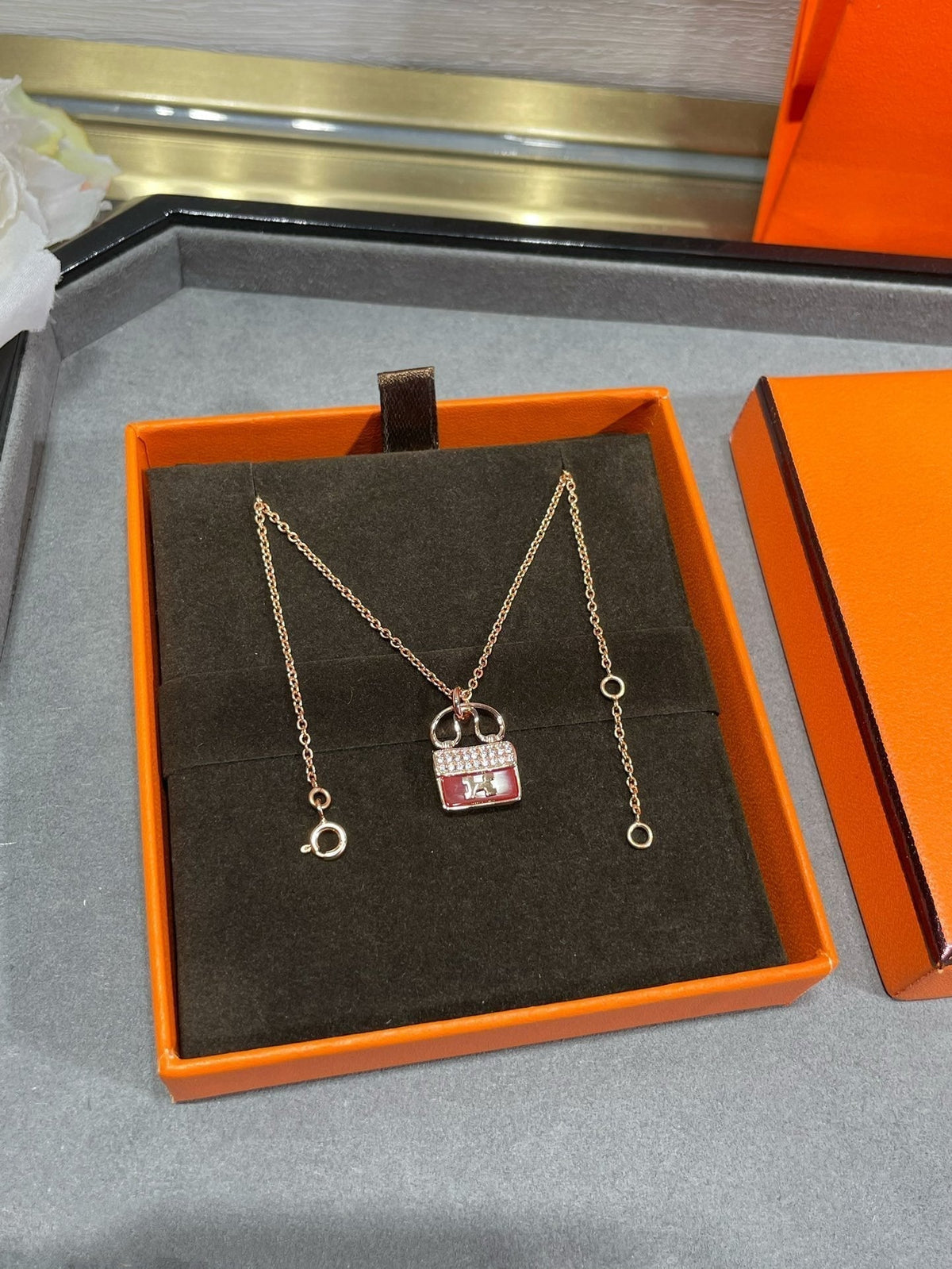 [OAKJURI Jewelry]H CIRCE MOISSANITE PENDANT NECKLACE GOLD