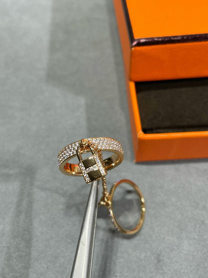[OAKJURI Jewelry]HM KELLY CLOCHETTE DOUBLE RING IN  WITH DIAMONDS