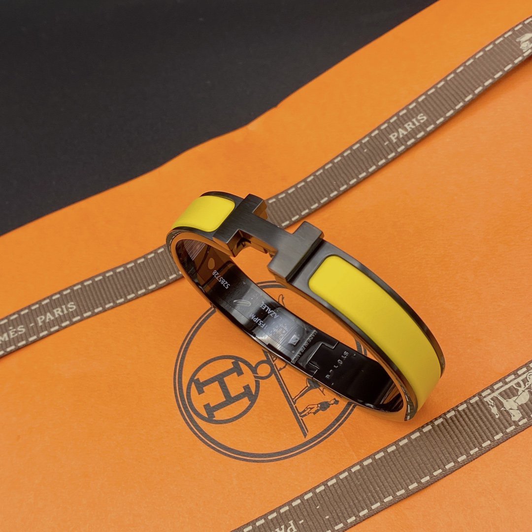 [OAKJURI Jewelry]CLIC HM SO BLACK YELLOW BRACELET